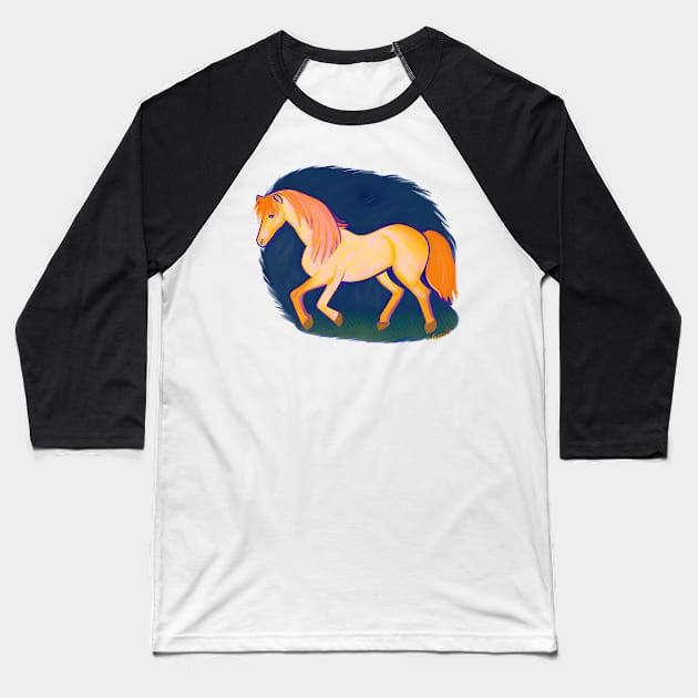 Icelandic Horse Colorful Baseball T-Shirt by Coolies